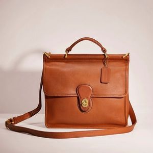Vintage Coach Willis Satchel Crossbody Bag in Camel Leather